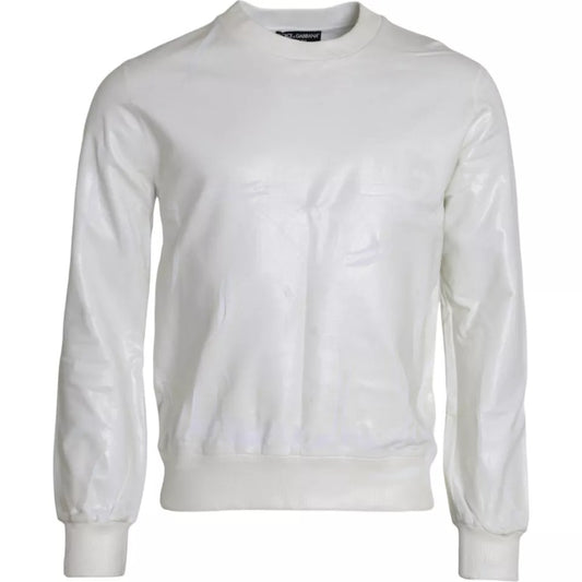 Dolce & Gabbana Witte Katoenen Ronde Hals Sweatshirt Trui