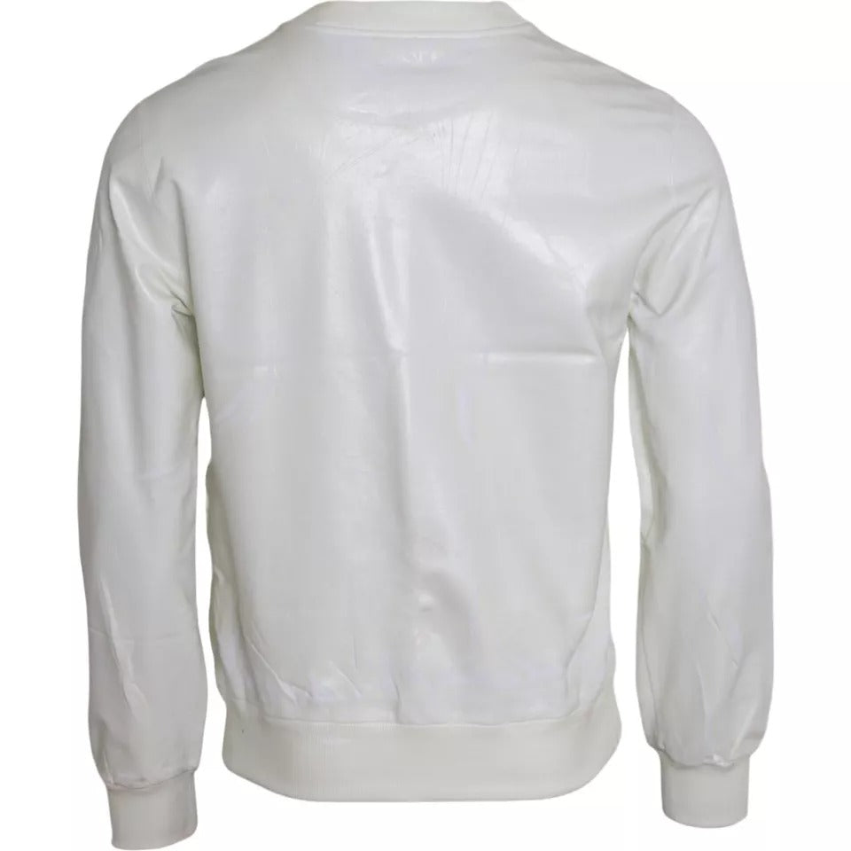 Dolce & Gabbana Witte Katoenen Ronde Hals Sweatshirt Trui