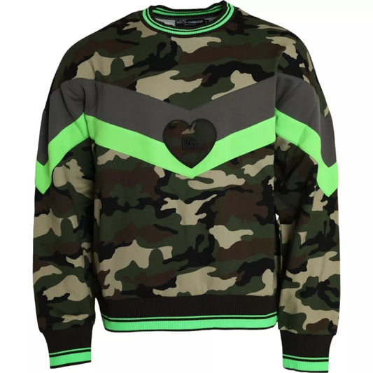 Dolce & Gabbana Multicolor Camouflage Sweatshirt Trui