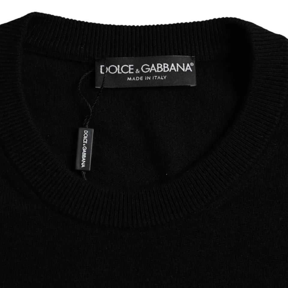 Dolce & Gabbana Zwarte Kasjmier Ronde Hals Trui