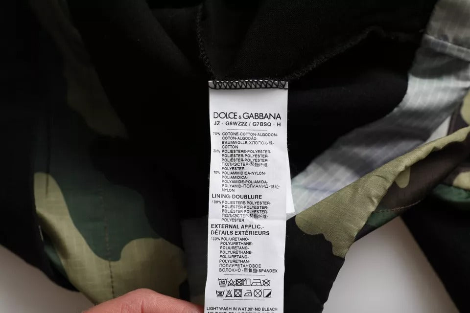 Dolce & Gabbana Zwarte Camouflage Capuchon Sweatshirt Trui