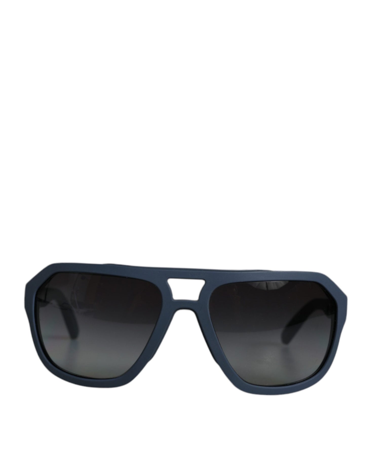 Dolce & Gabbana Blauwe Metalen Frame Rubberen Huid Gepolariseerde Spiegel Lens Zonnebril