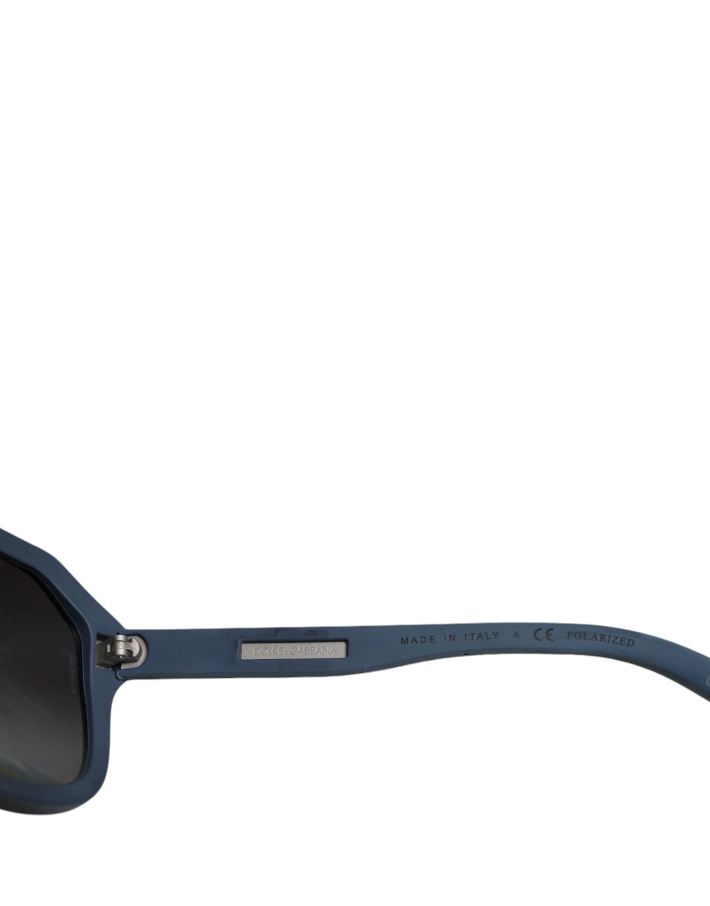 Dolce & Gabbana Blauwe Metalen Frame Rubberen Huid Gepolariseerde Spiegel Lens Zonnebril