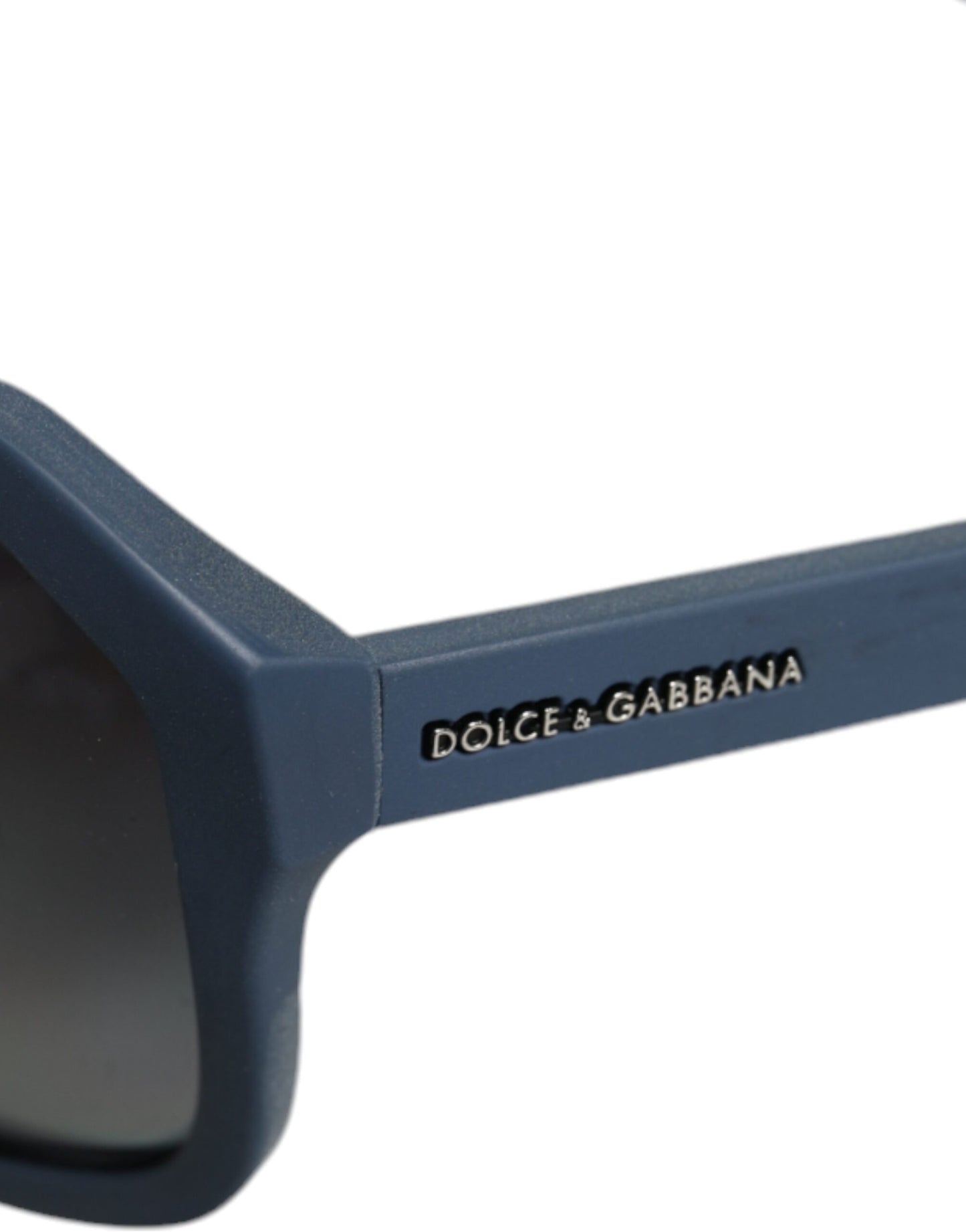 Dolce & Gabbana Blauwe Metalen Frame Rubberen Huid Gepolariseerde Spiegel Lens Zonnebril