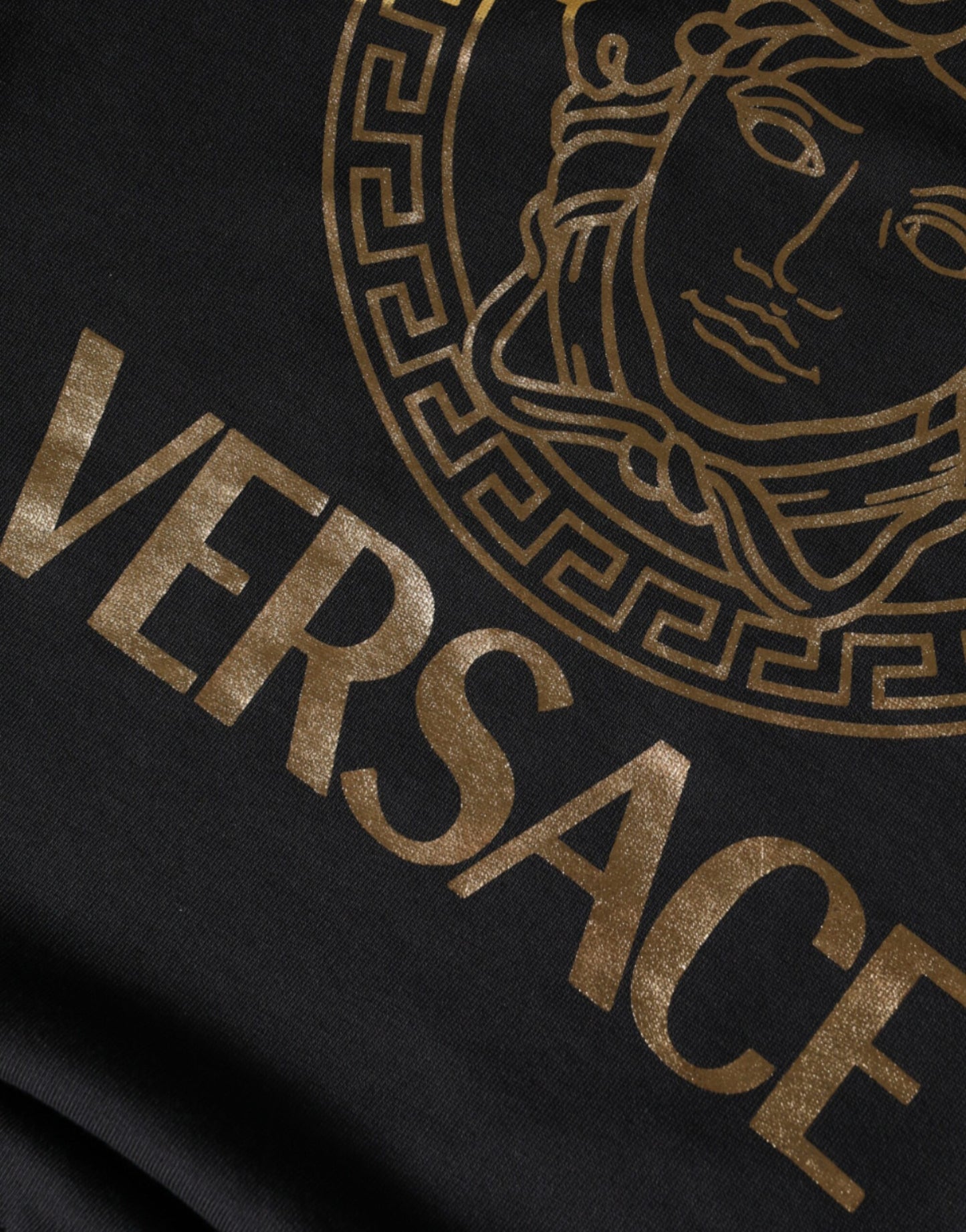 Versace Zwarte Medusa Fleece Katoenen Ronde Hals Sweatshirt Trui