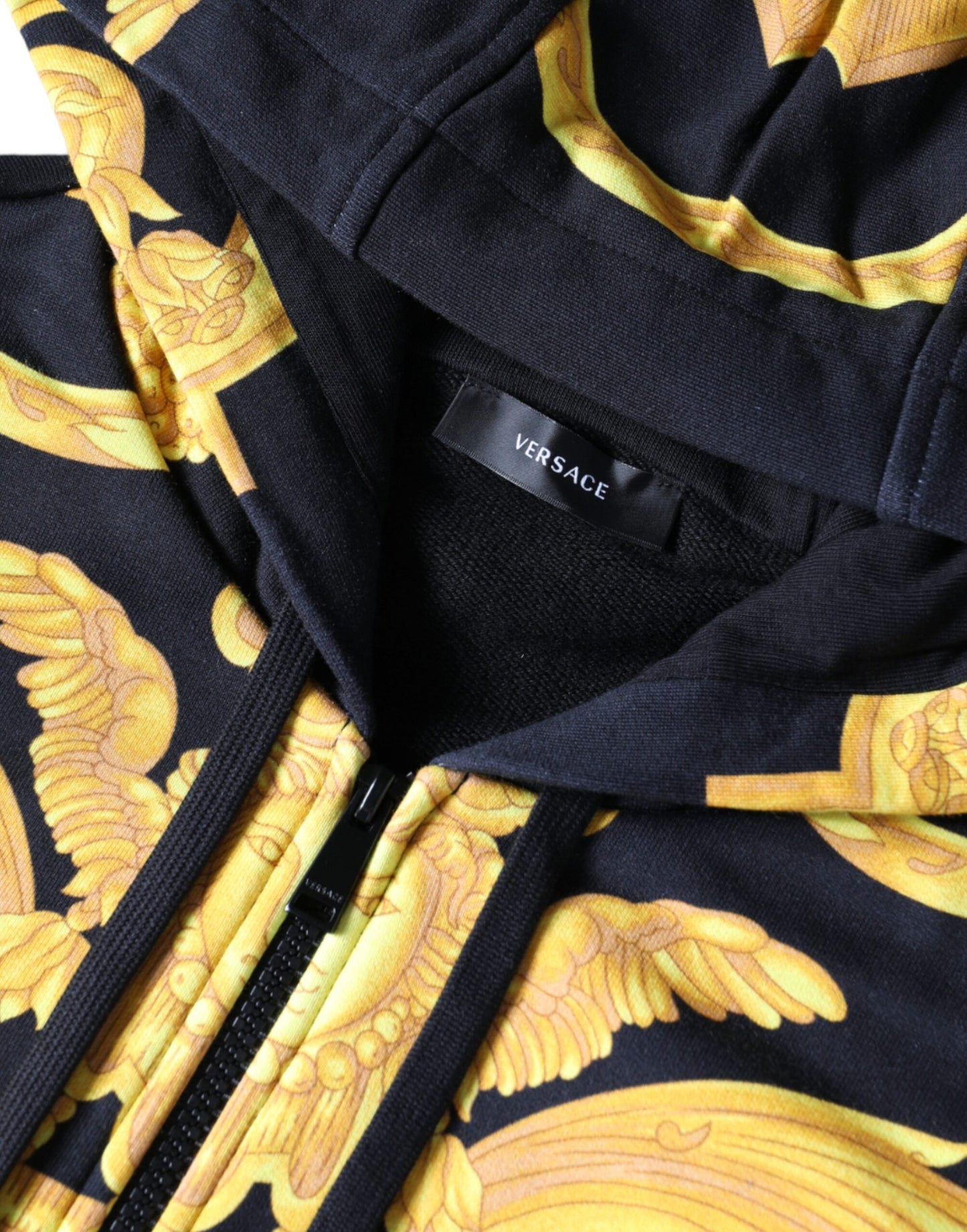 Versace Zwarte Medusa Print Katoenen Full Zip HoodieSweater Sweater