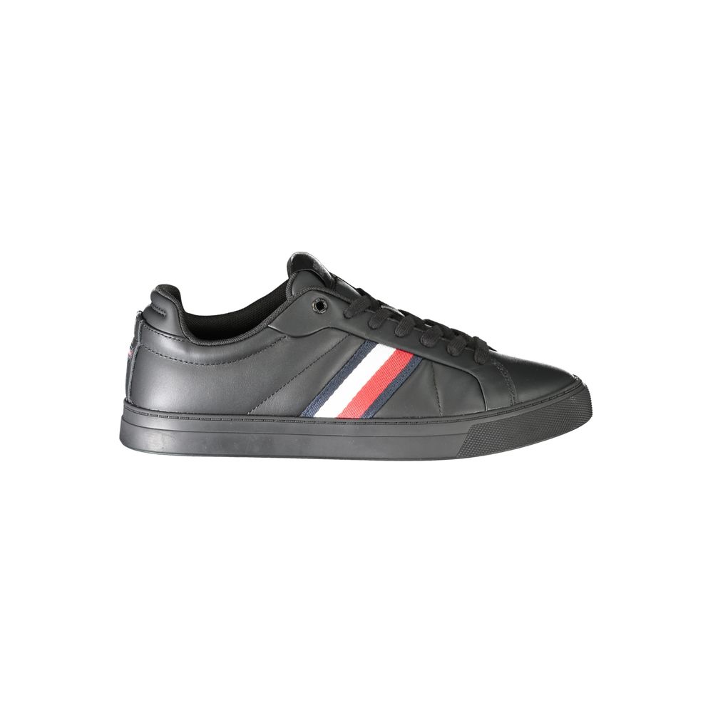 Tommy Hilfiger Zwarte Leren Heren Sneaker