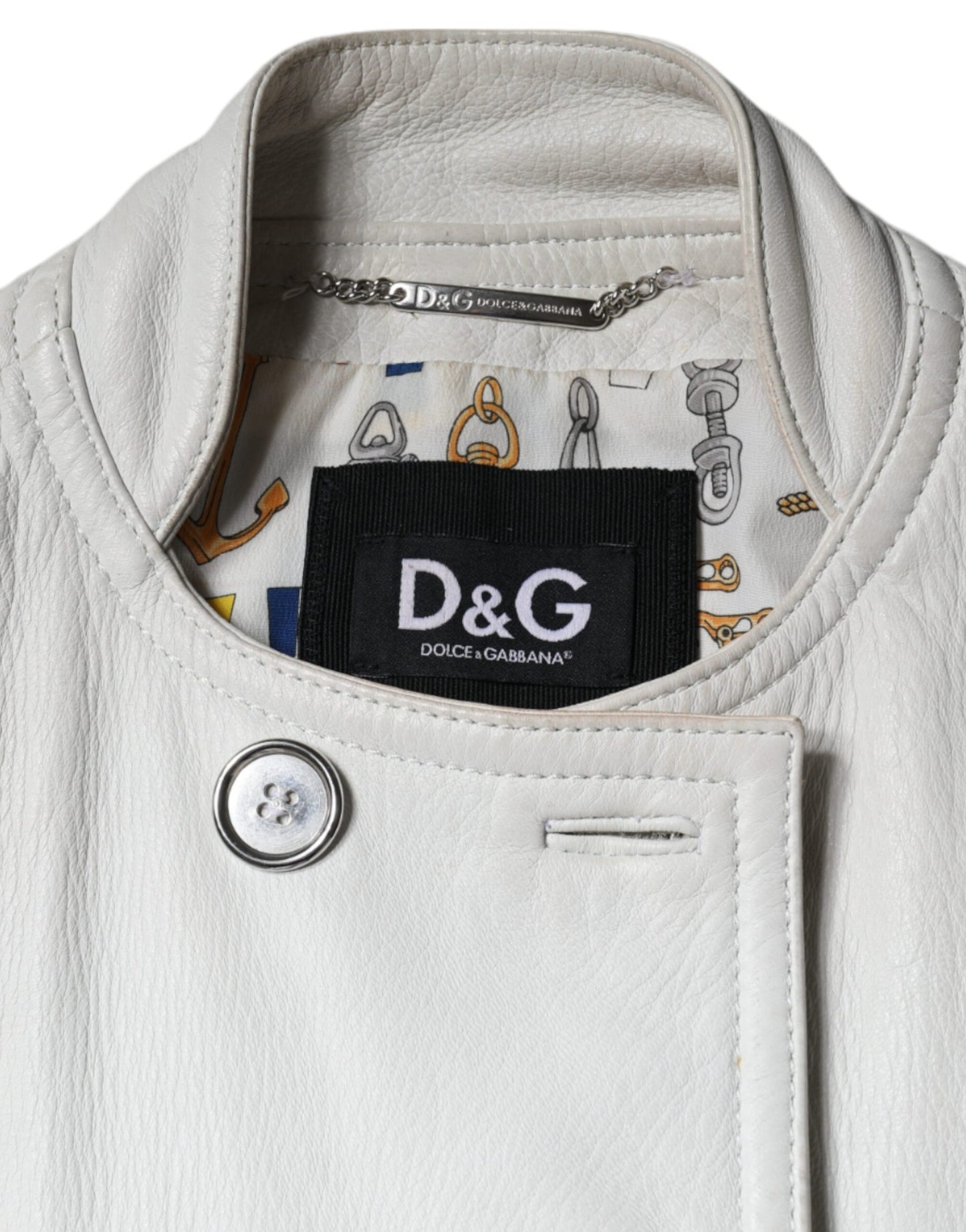 Dolce & Gabbana White Double Breasted Blazer Coat Jacket