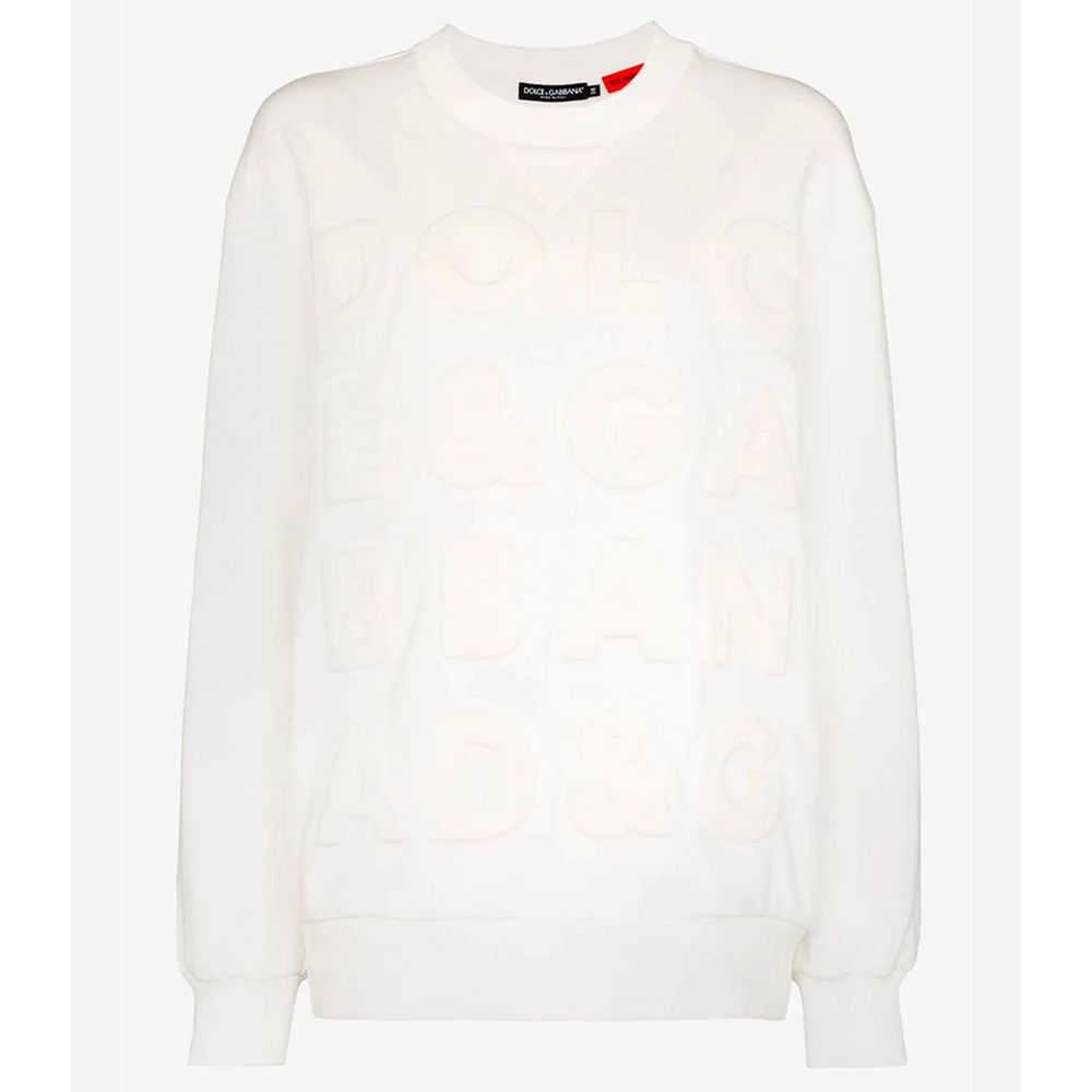 Dolce & Gabbana White Cotton Sweater