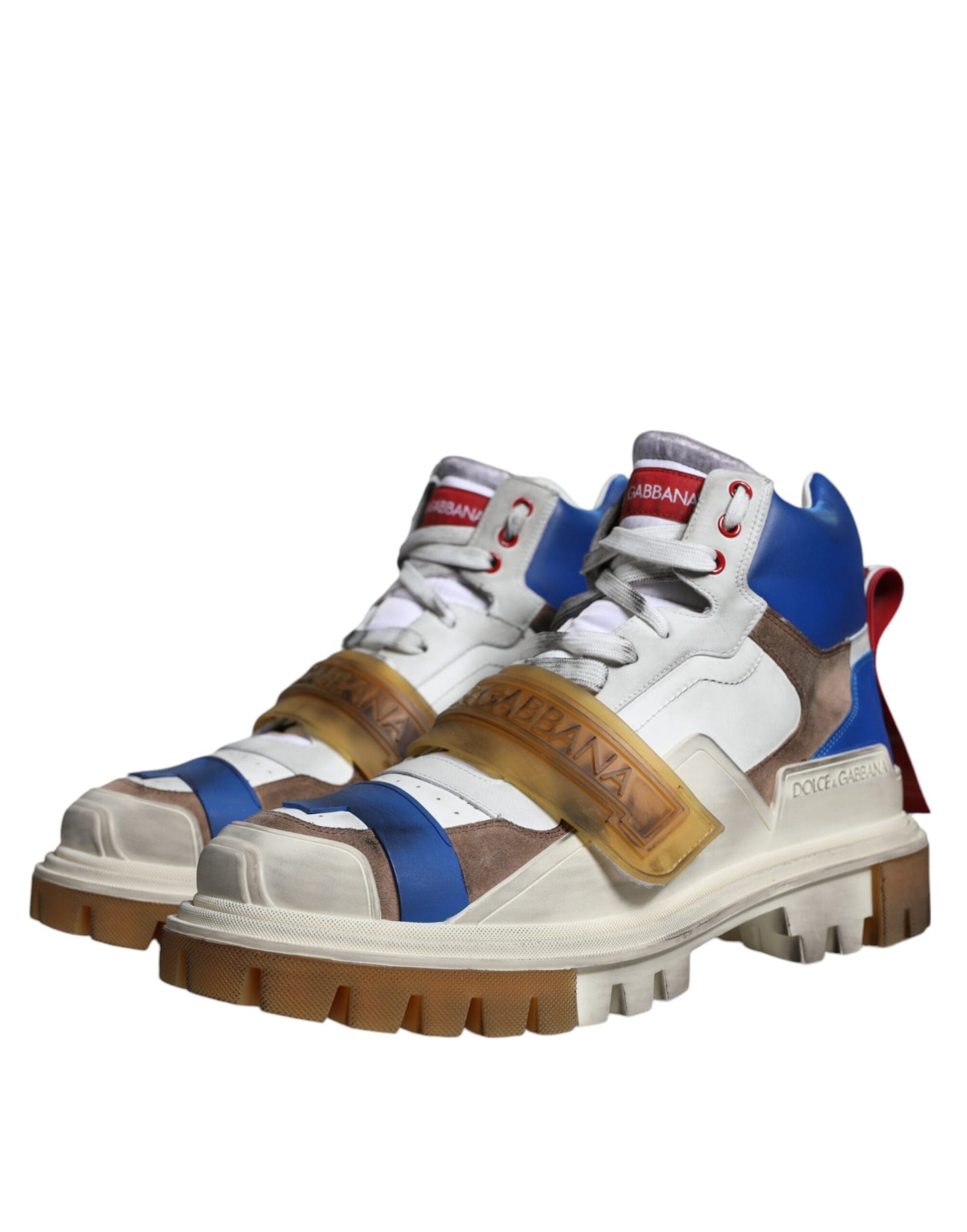 Dolce & Gabbana Multicolor leren trekkingsneakers laarzen schoenen