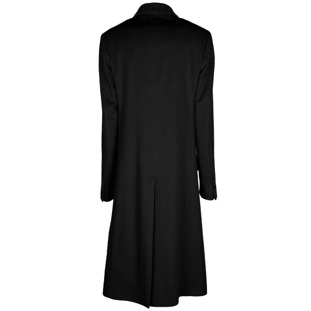 Made in Italy Black Wool Women Coat