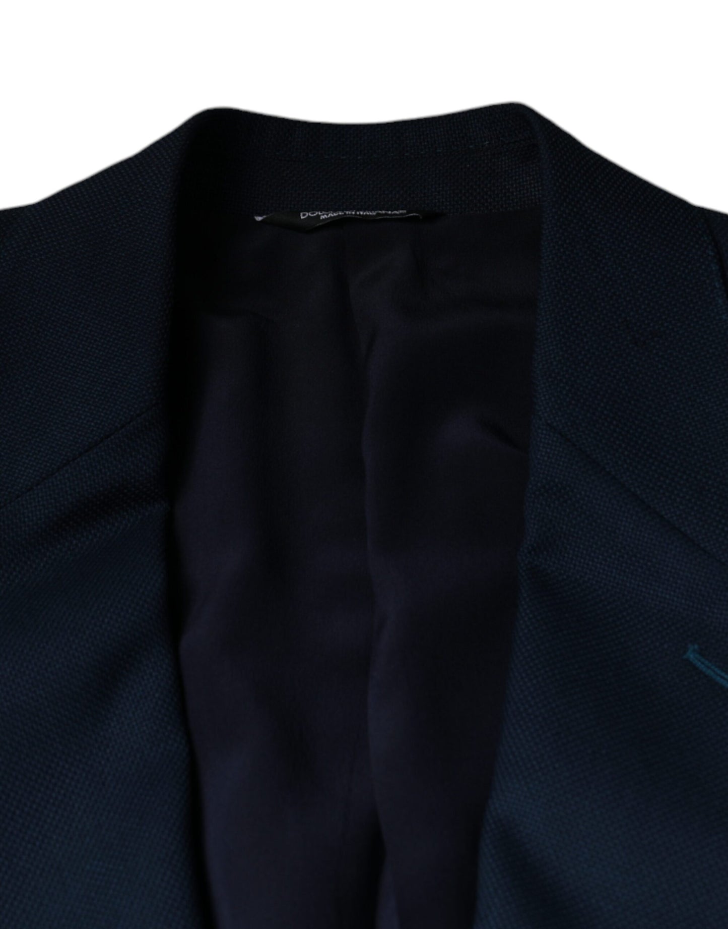 Dolce & Gabbana Blauwe Wollen Logo Enkelrijs Jas Blazer