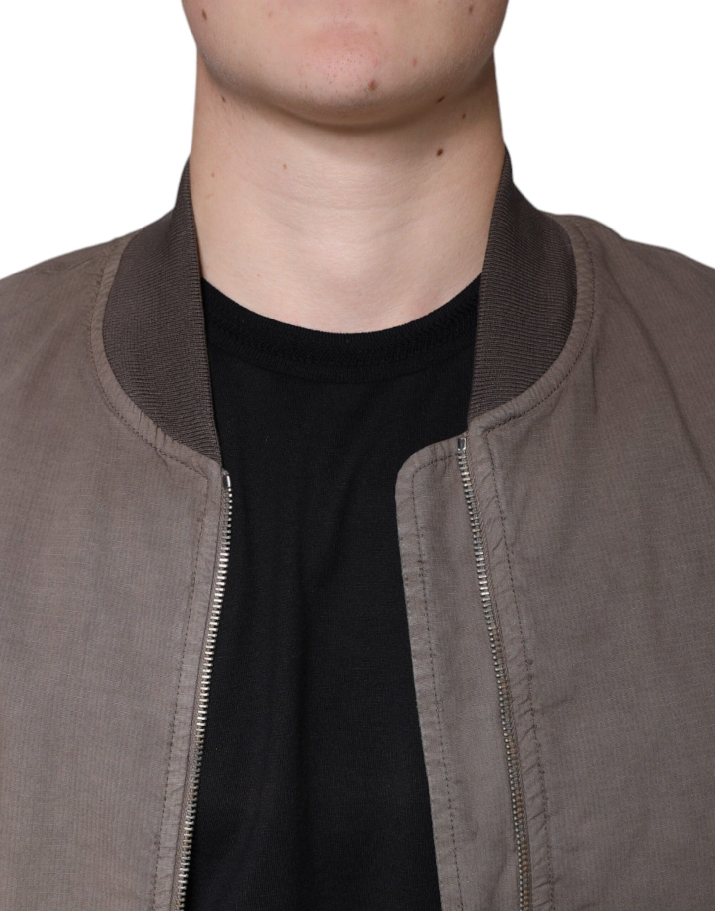 Bikkembergs Brown Full Zip Biker Bomber Long Sleeves Jacket