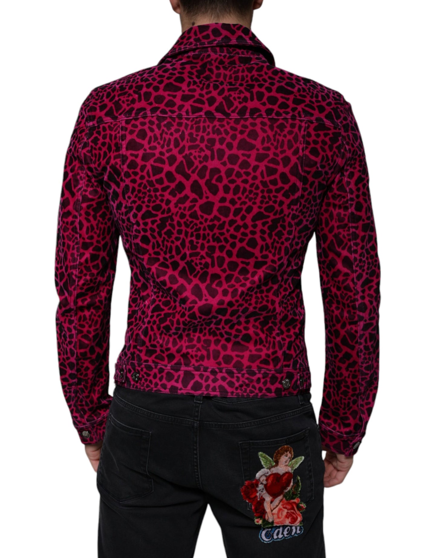 Dolce & Gabbana Fuchsia Luipaard Knoopjes Kraag Jasje