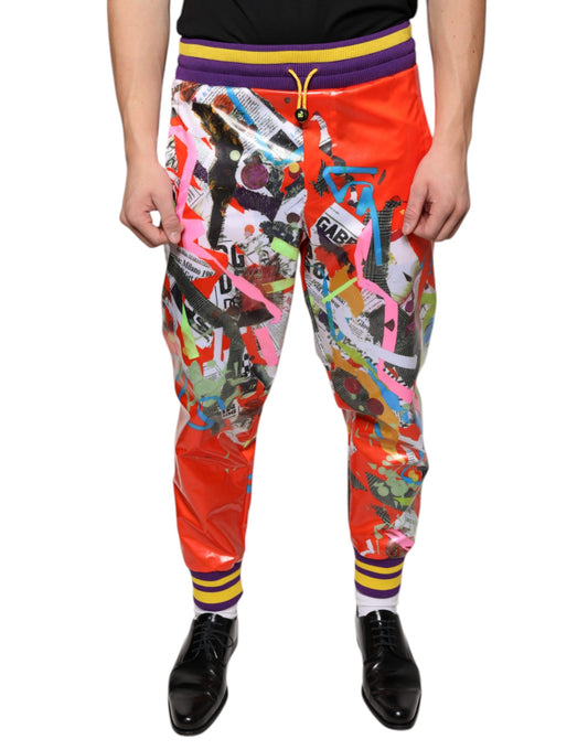 Dolce & Gabbana Multicolor Printed Jogger Sweatpants Broek