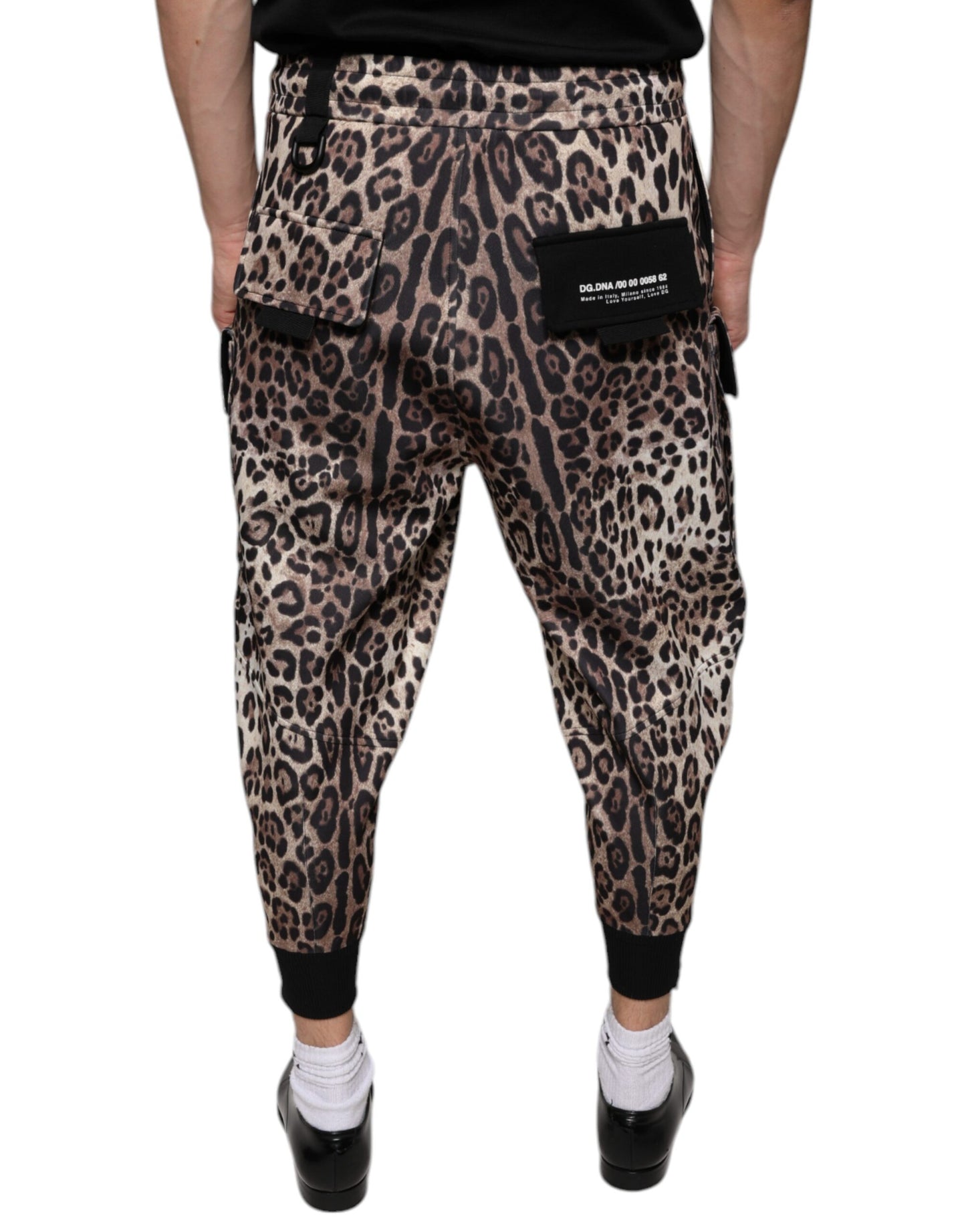 Dolce & Gabbana Brown Leopard Polyester Jogger Pants