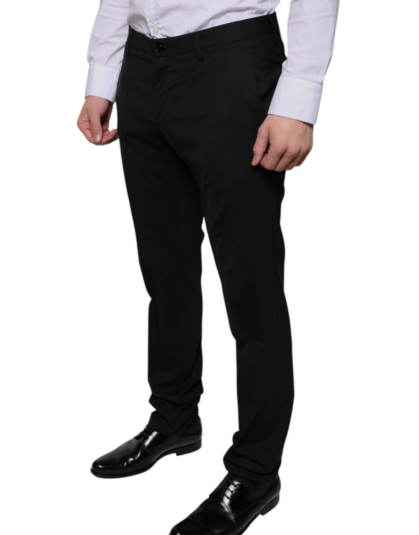 Dolce & Gabbana Black Wool Skinny Dress Formal Pants