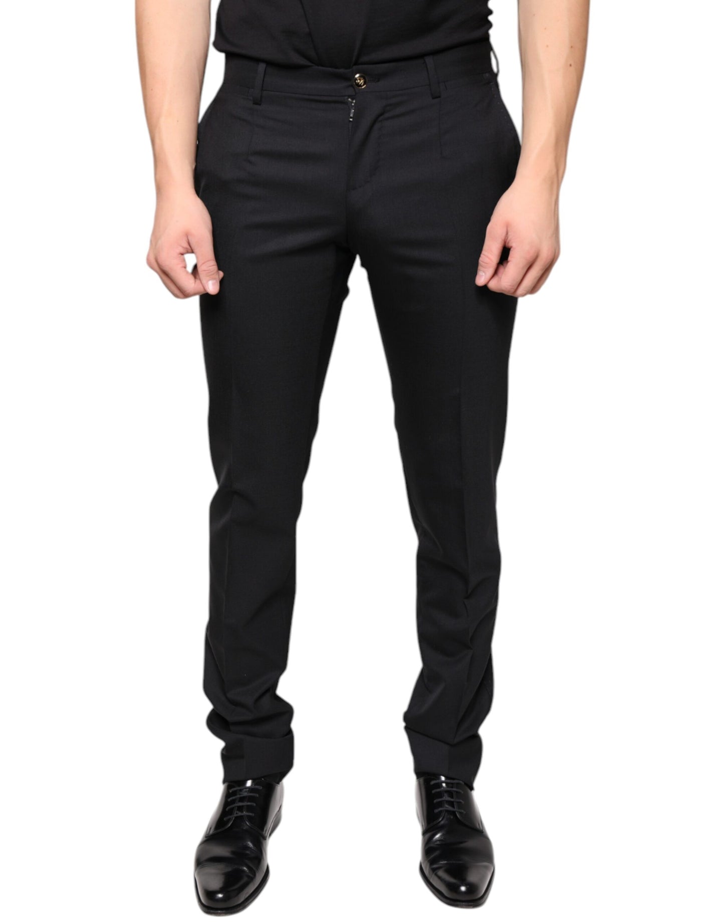 Dolce & Gabbana Zwarte Wollen Skinny Heren Broek