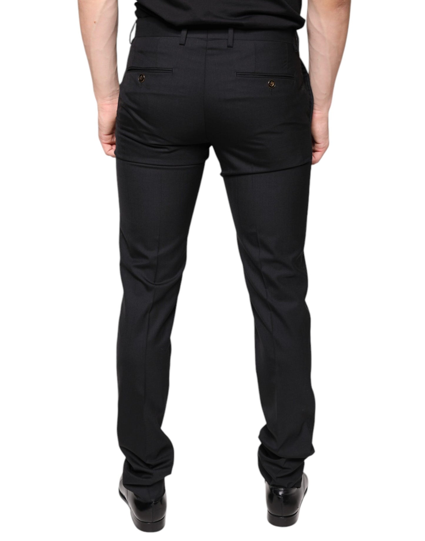 Dolce & Gabbana Zwarte Wollen Skinny Heren Broek