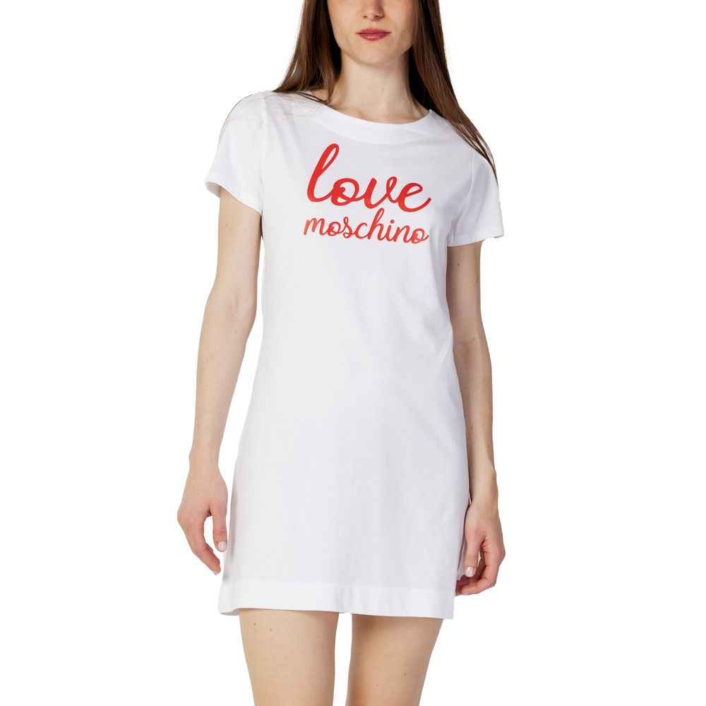 Love Moschino Witte Katoenen Jurk