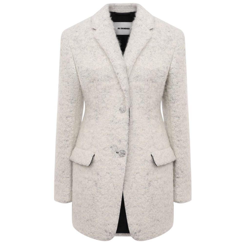 Jil Sander Witte Alpaca Jassen & Mantel