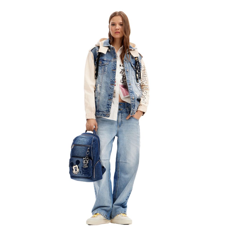 Desigual Blue Cotton Jackets & Coat