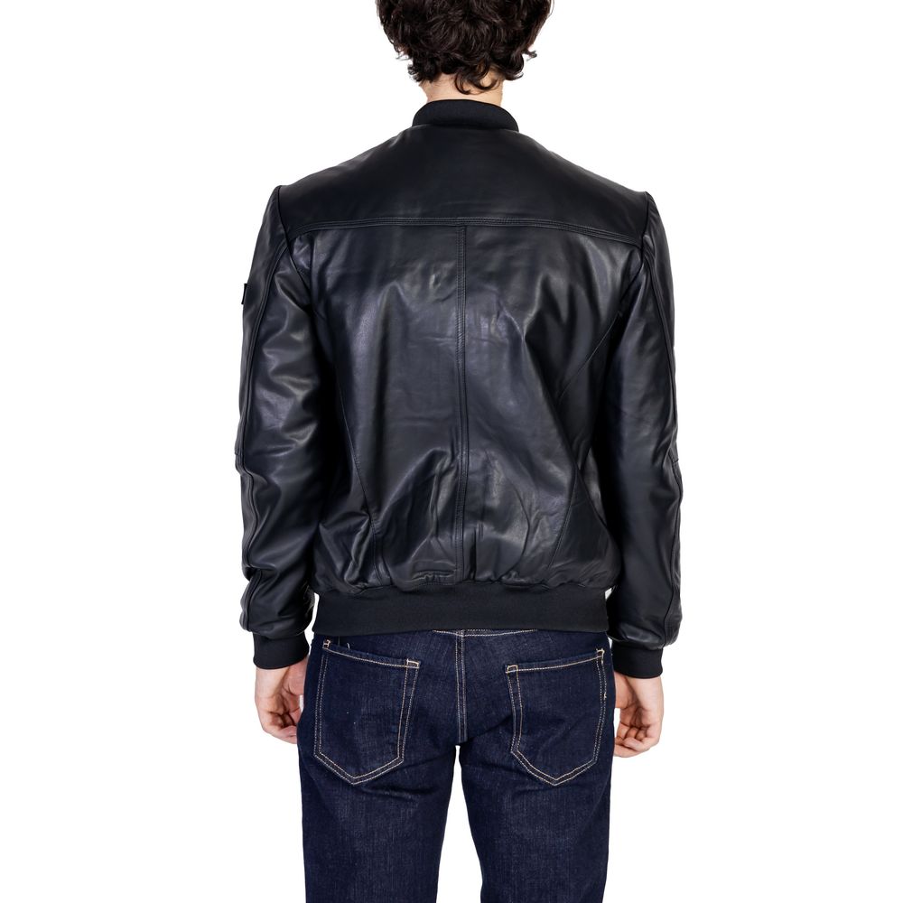 Peuterey Black Leather Jacket