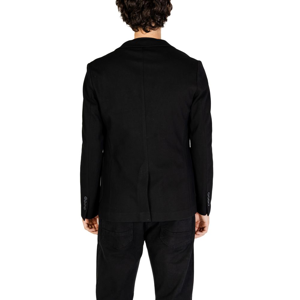 Gianni Lupo Black Cotton Blazer