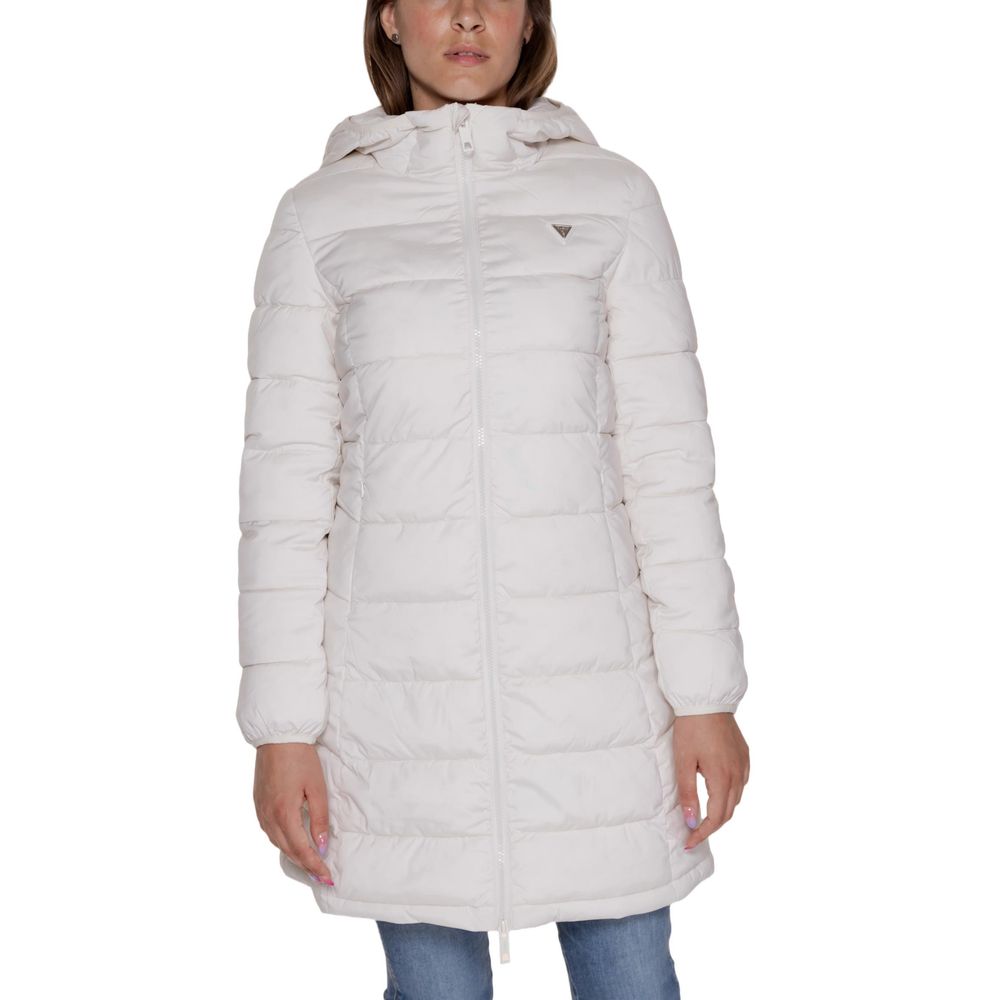 Guess Active White Polyester Jackets & Coat