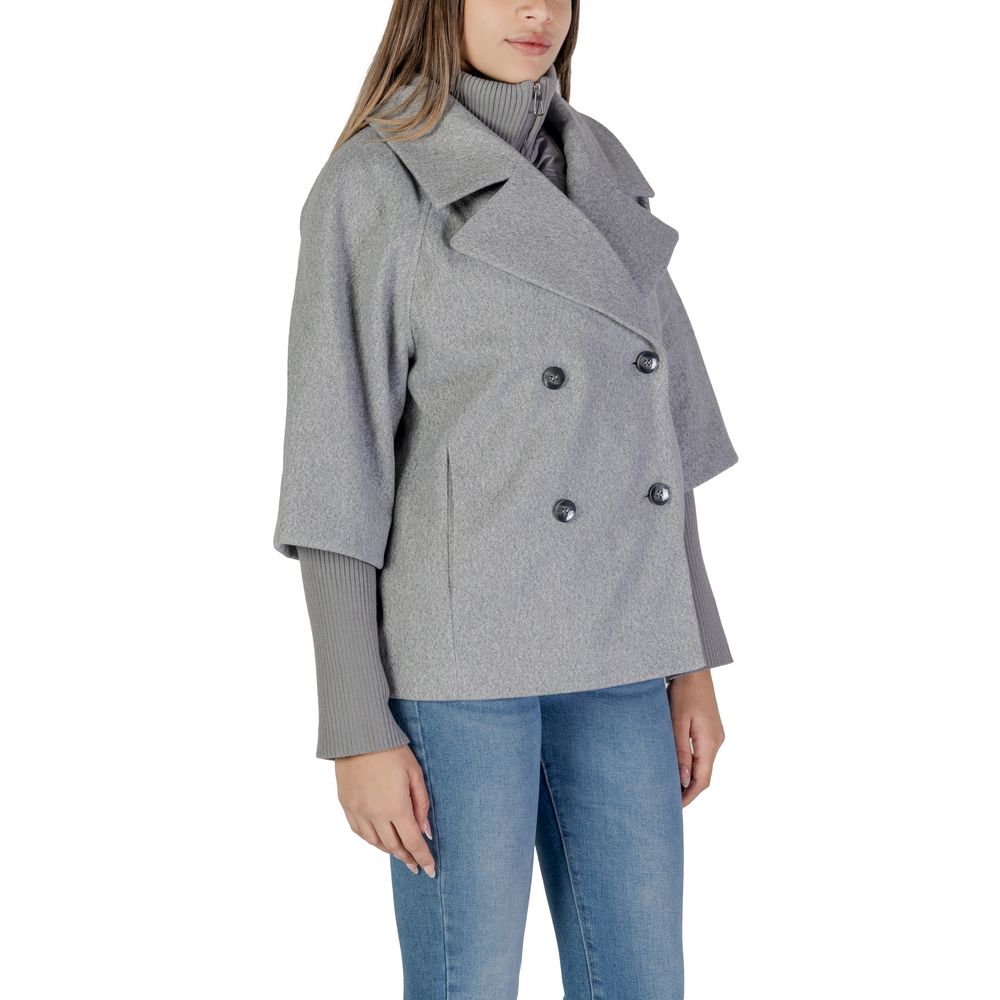 Jacqueline De Yong Gray Polyester Jackets & Coat