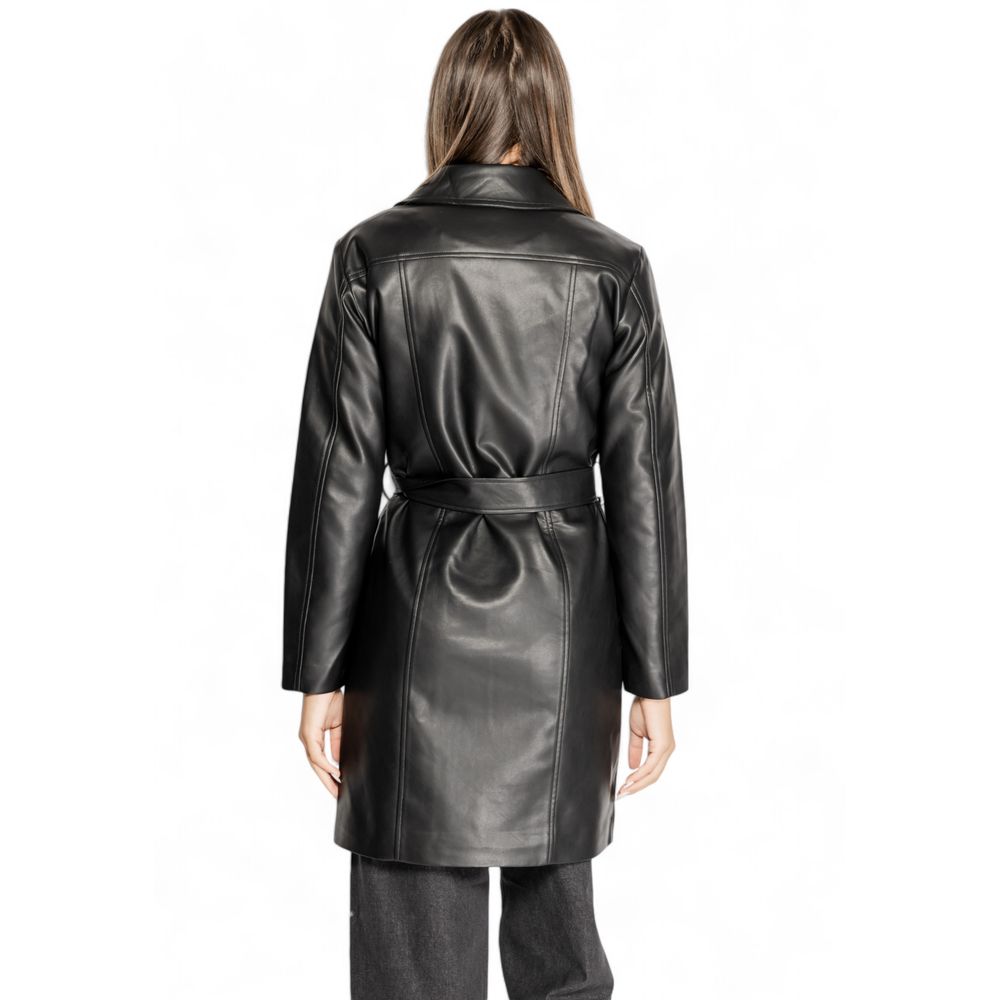 Jacqueline De Yong Black Polyethylene Jackets & Coat