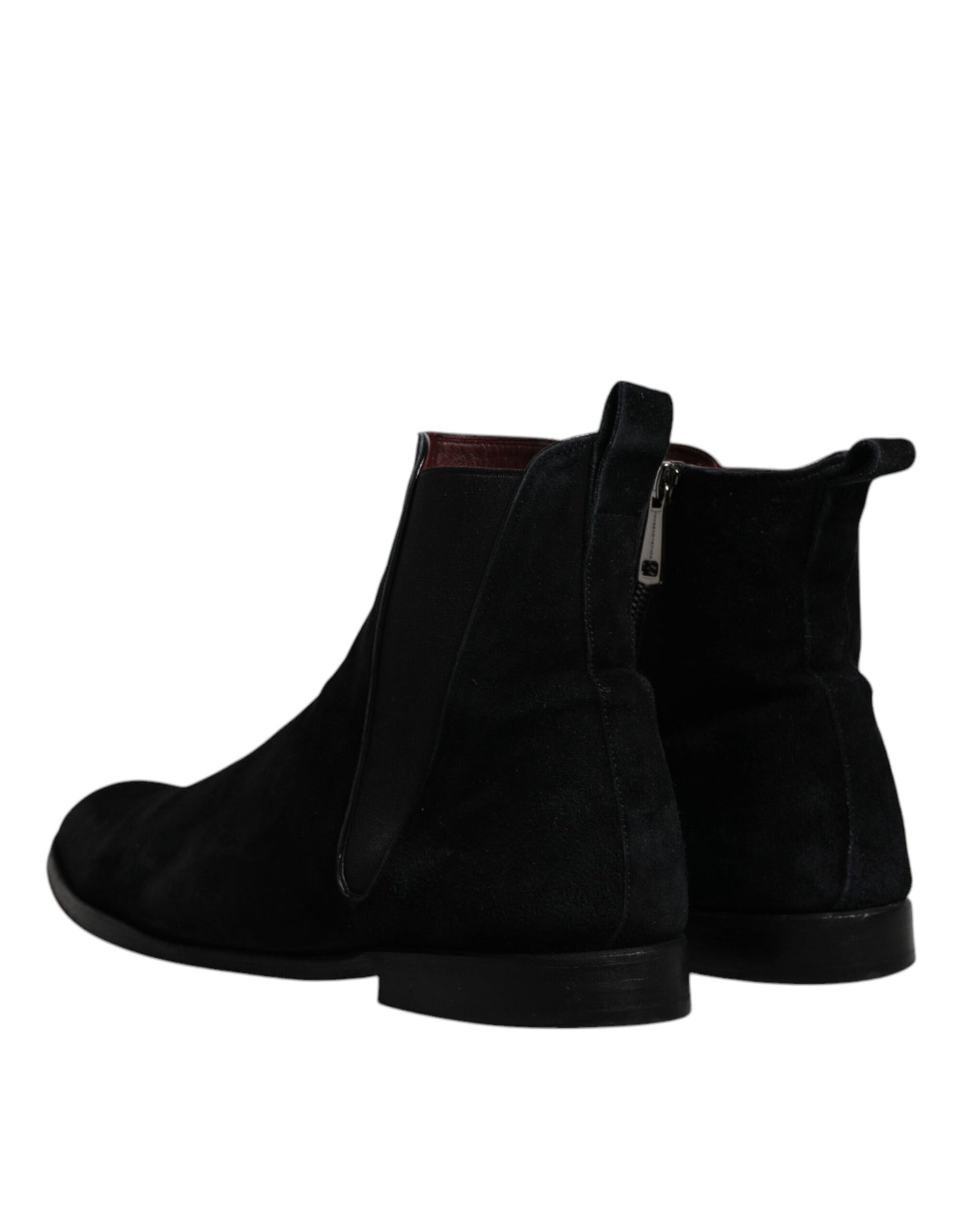 Dolce & Gabbana Black Velvet Chelsea Ankle Boots Shoes