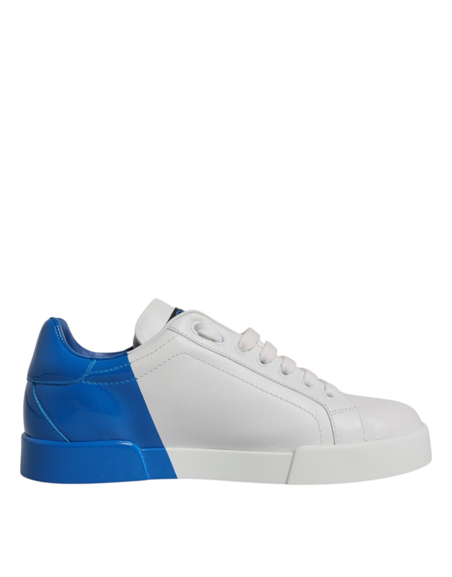 Dolce & Gabbana White Blue Portofino Low Top Sneakers Shoes