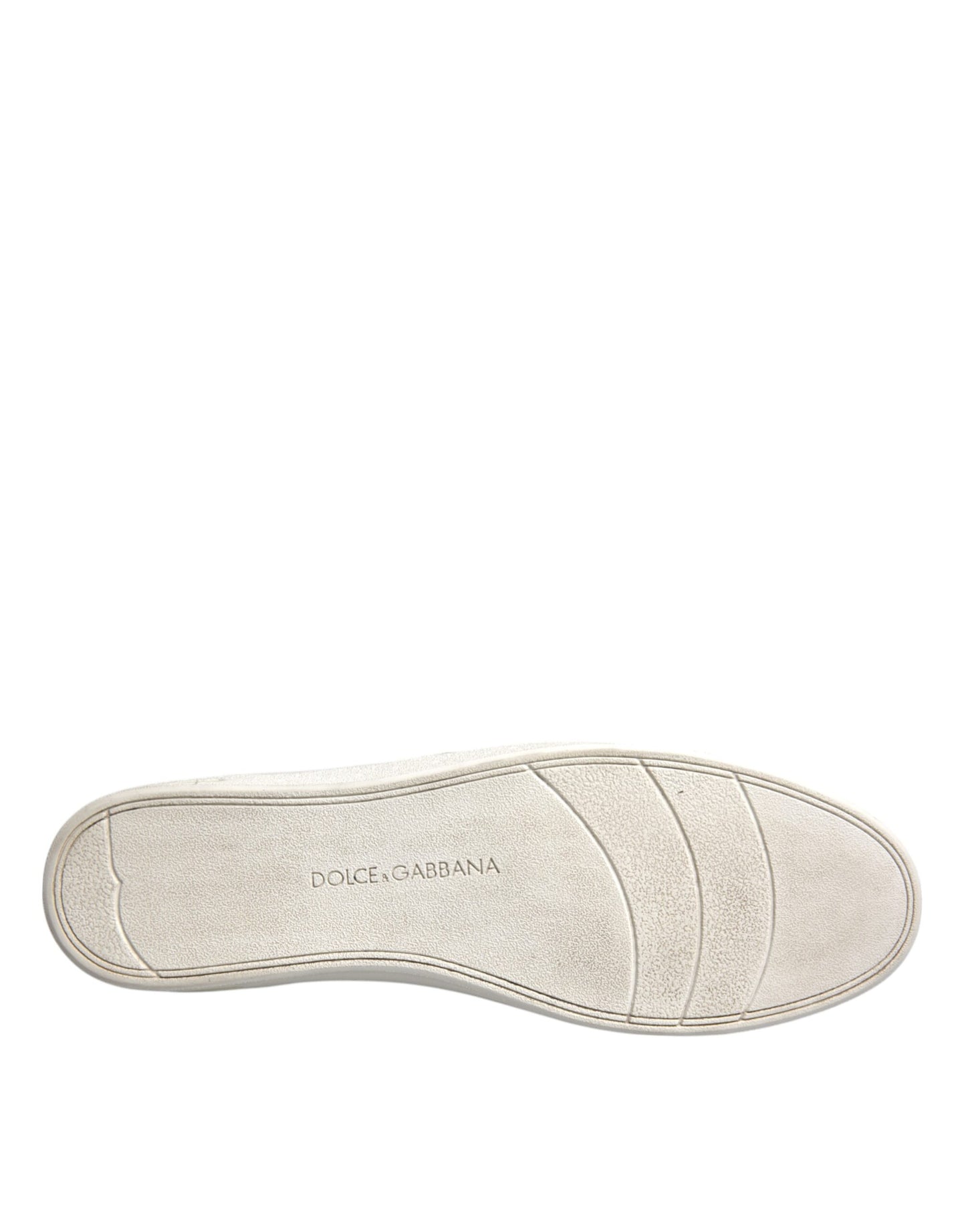 Dolce & Gabbana White Logo Leather Low Top Men Sneakers Shoes