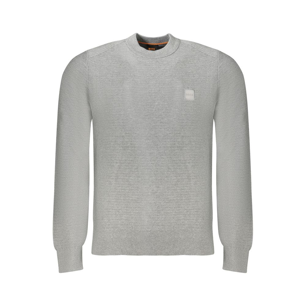 Hugo Boss Gray Cotton Sweater