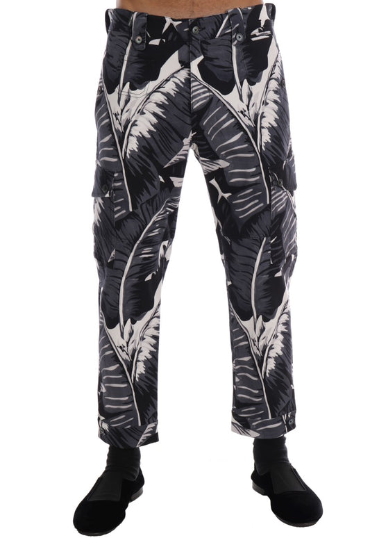 Dolce & Gabbana Elegante Capri Casual Broek met Bananenblad Print