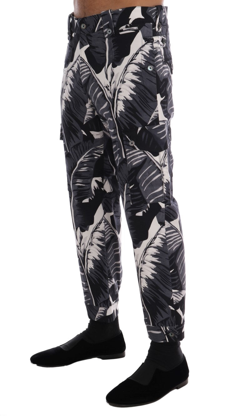 Dolce & Gabbana Elegante Capri Casual Broek met Bananenblad Print