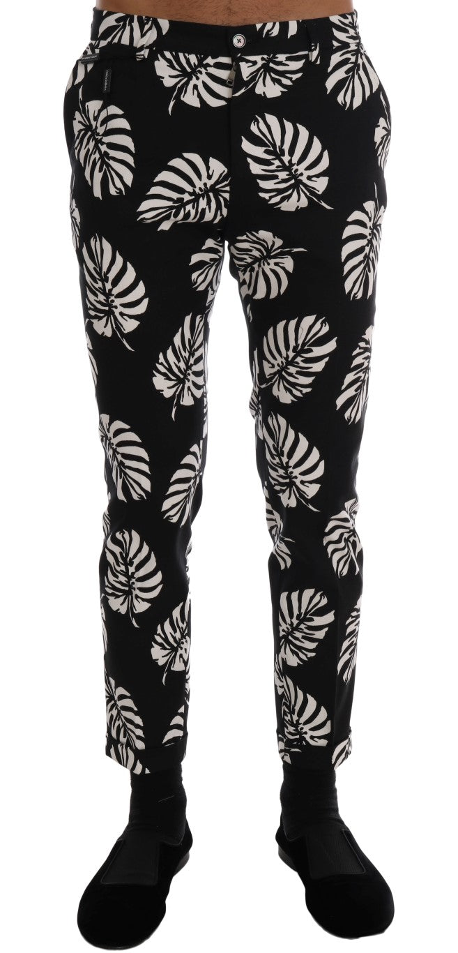 Dolce & Gabbana Slim Fit Leaf Print Enkelbroek