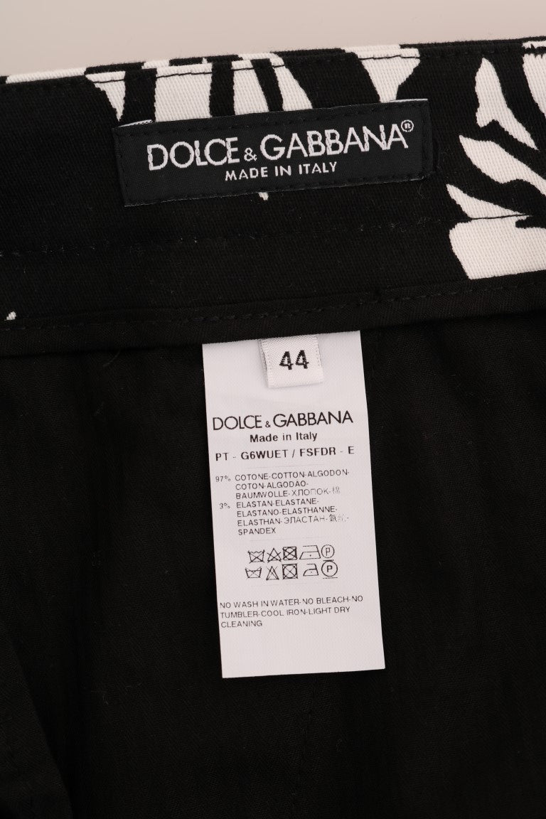 Dolce & Gabbana Slim Fit Leaf Print Enkelbroek