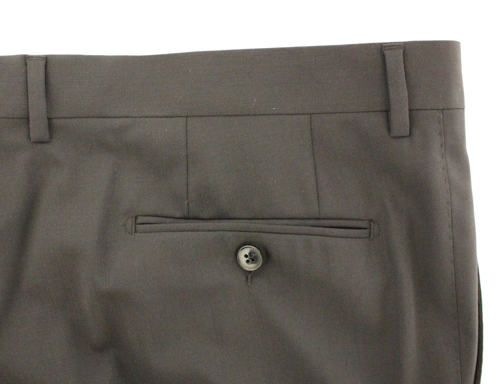 Dolce & Gabbana Elegante Geplooide Zwarte Wollen Broek