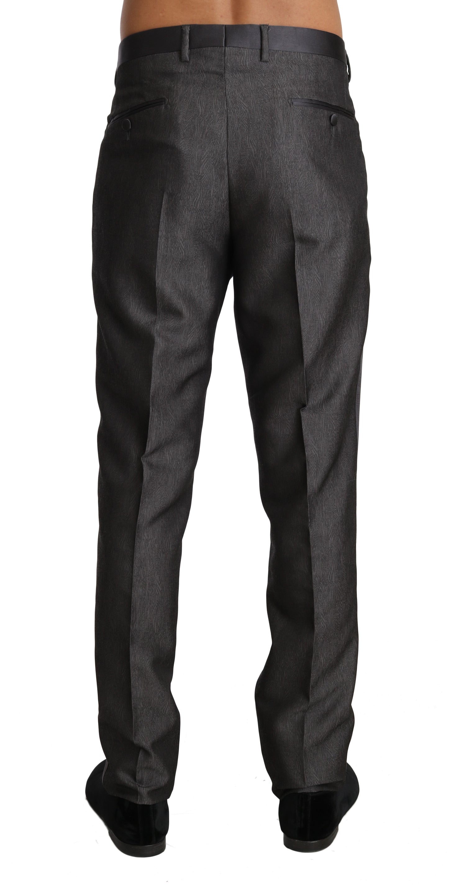 Dolce & Gabbana Elegante Gedessineerde Grijze Wolmix Broek