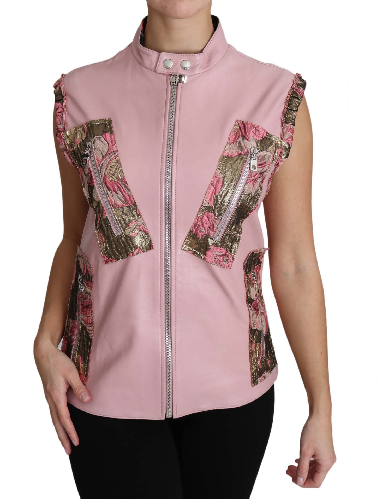 Dolce & Gabbana Prachtig Roze Mouwloos Leren Vest