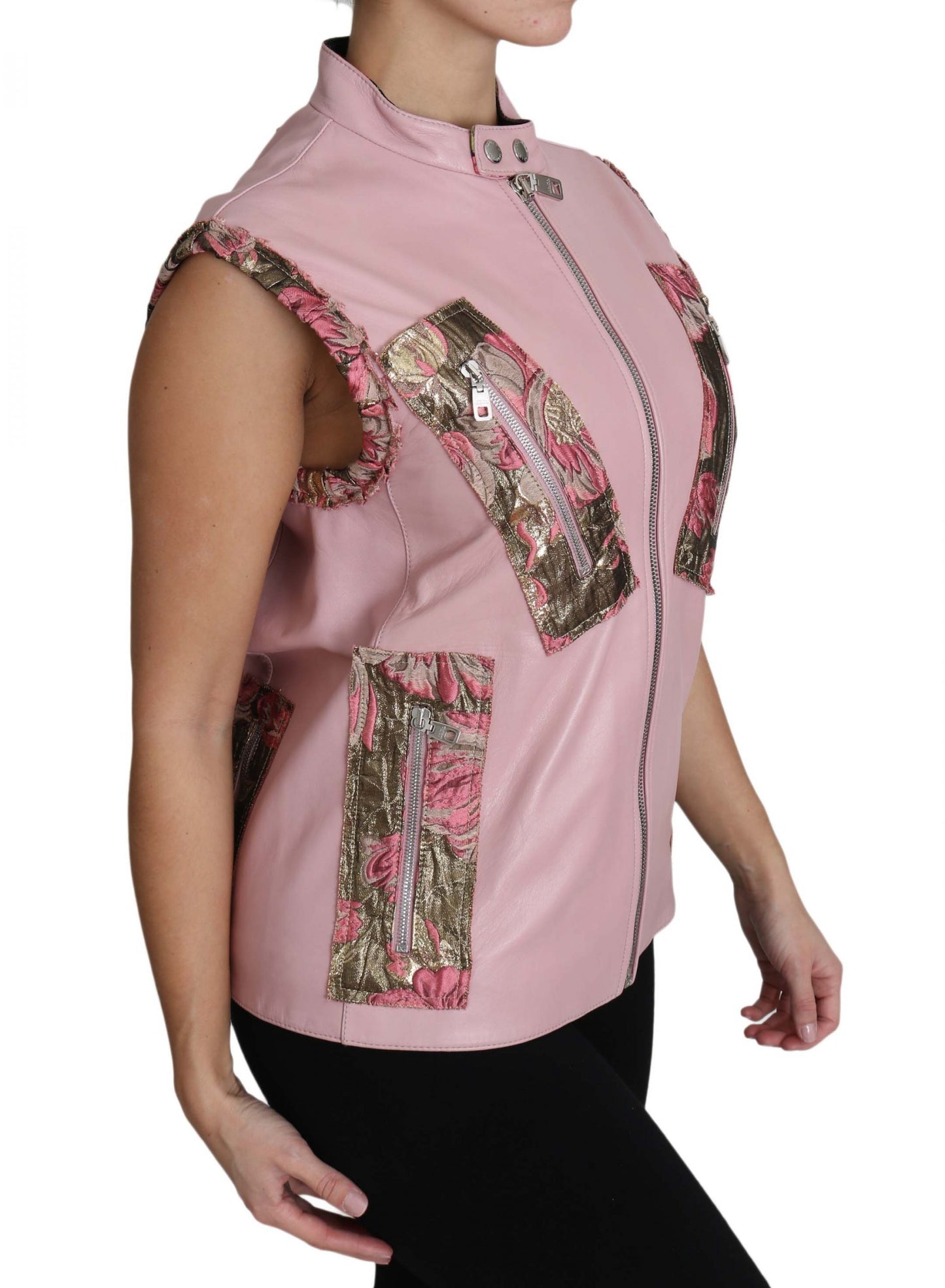 Dolce & Gabbana Prachtig Roze Mouwloos Leren Vest