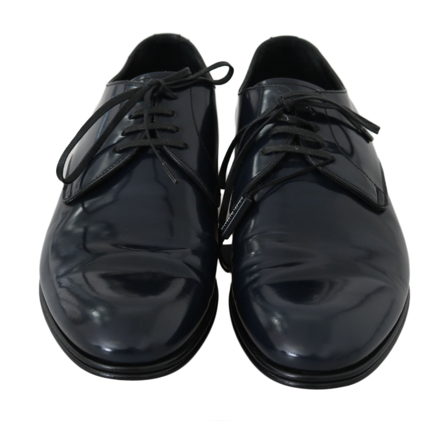 Dolce & Gabbana Elegant Dark Blue Leather Derby Dress Shoes