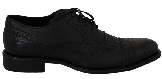 Dolce & Gabbana Elegante Donkerblauwe Wingtip Derby Dress Schoenen