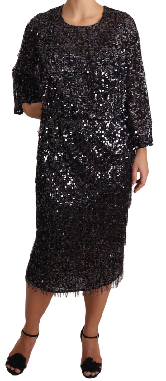 Dolce & Gabbana Sequined Shift Midi-jurk ��������� Tijdloze elegantie