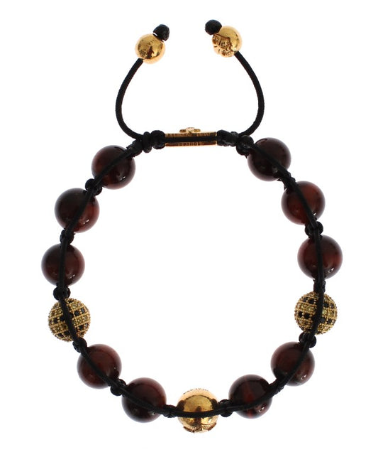 Nialaya Radiant Red Tiger Eye & CZ Gouden Armband