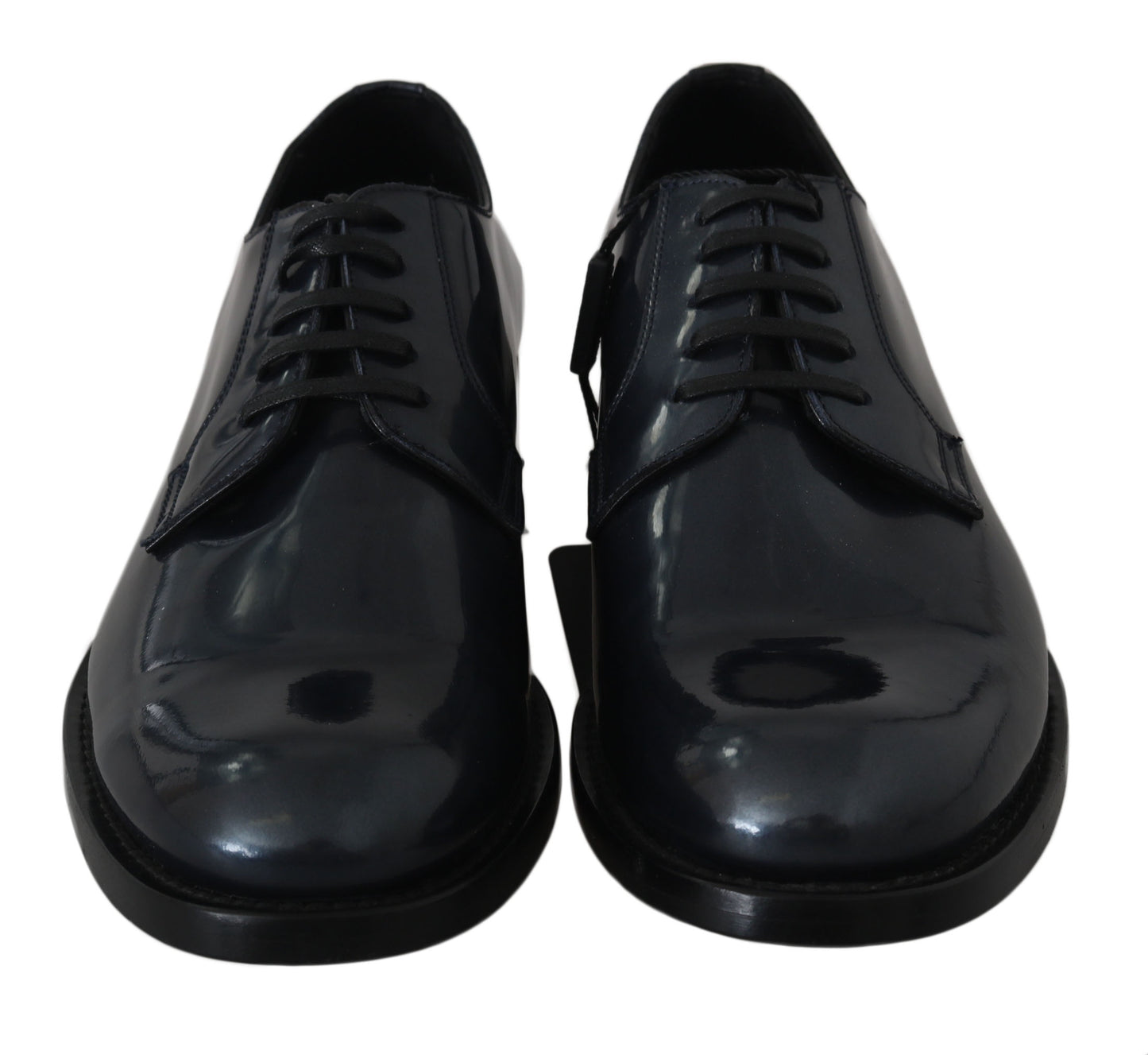 Dolce & Gabbana Elegante Blauwe Leren Derby Dress Schoenen