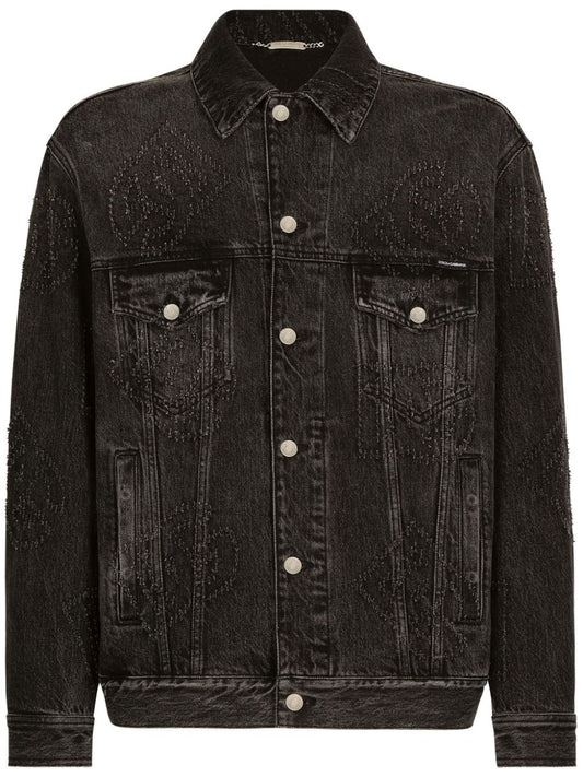 Dolce & Gabbana Denim jack met geborduurd logo