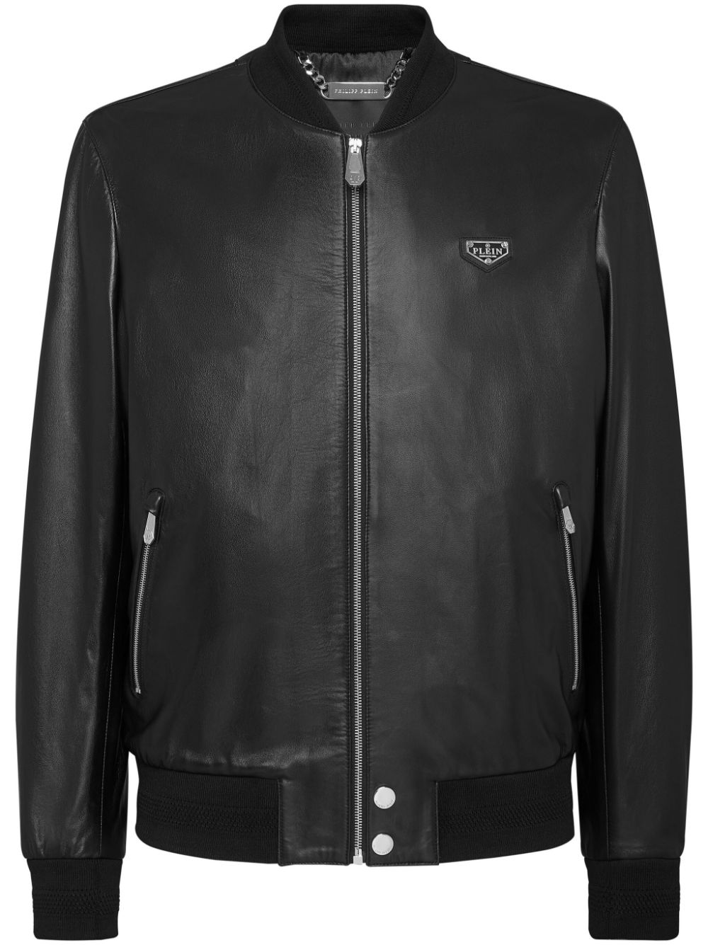 Philipp Plein Leren bomberjack